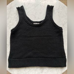 MADEWELL Fairview Black Crochet Knit Sleeveless Sweater Tank Top/ Vest - size L